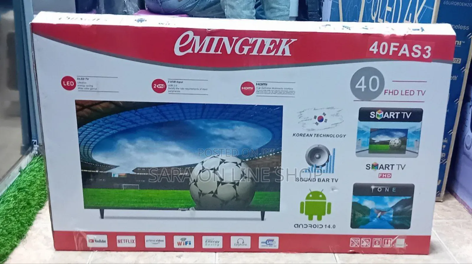 Emingtek 40" Led Smart Android Tv◆ Free Delivery◆10year Warranty