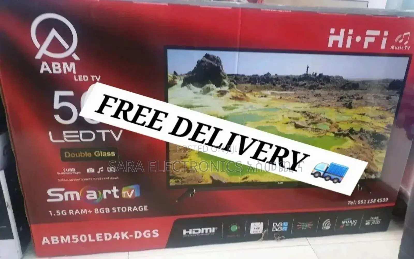 Abm 50 inches Led Smart Android Tv 10year Warranty