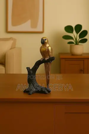 Christmas Bird on Branch Golden and Black