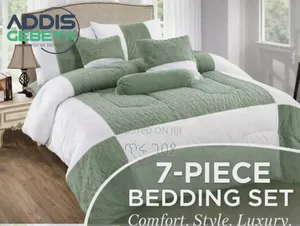 7pcs Comforter Bedding Set ደስ የሚል ሙቀት የሚፈጥር ኮምፈርት