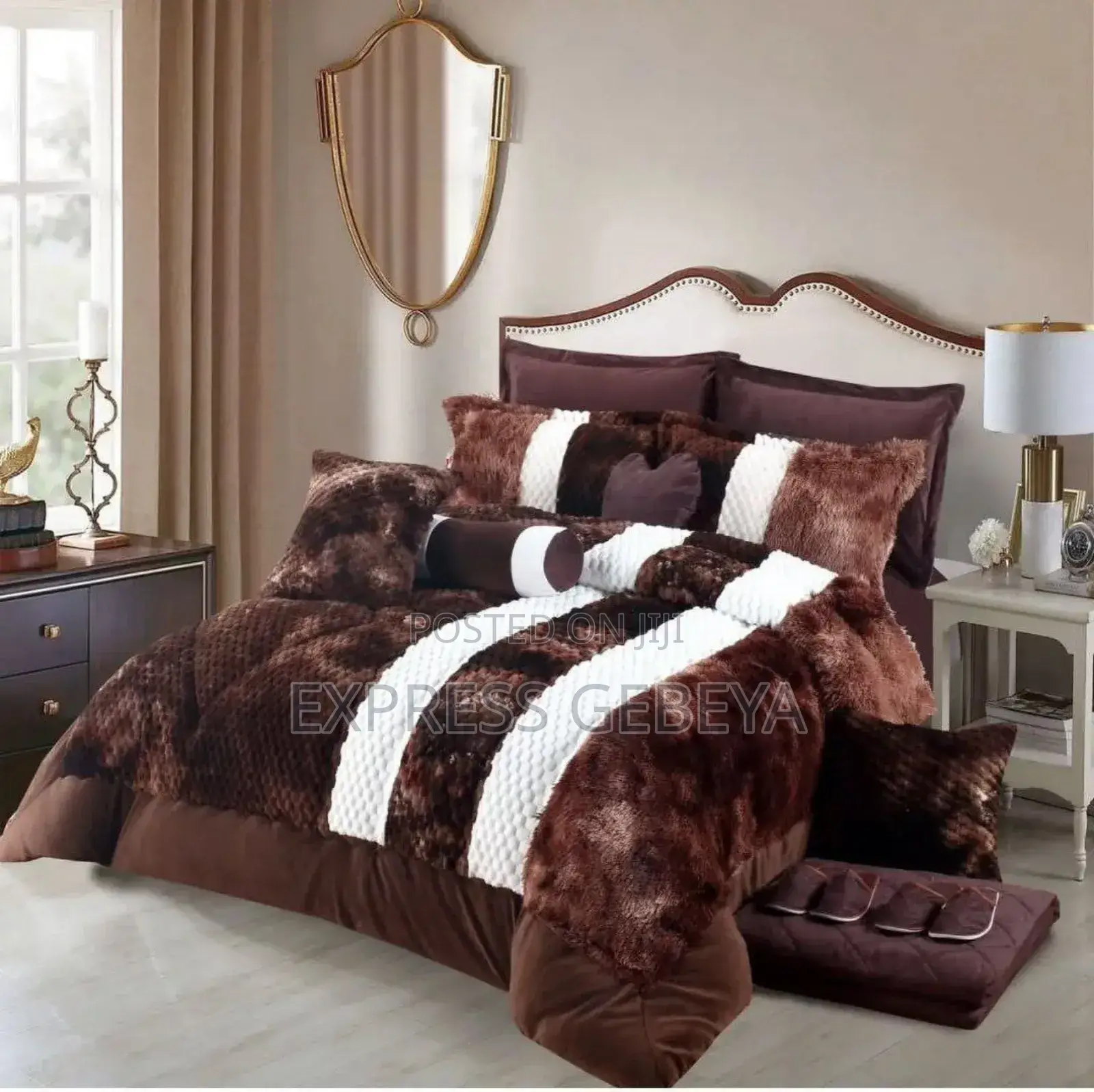Quality 10pcs Comforter Set ጥራት ያላቸው የፈር ኮምፈርት ከዱባይ ይዘንላቹ መጥተናል