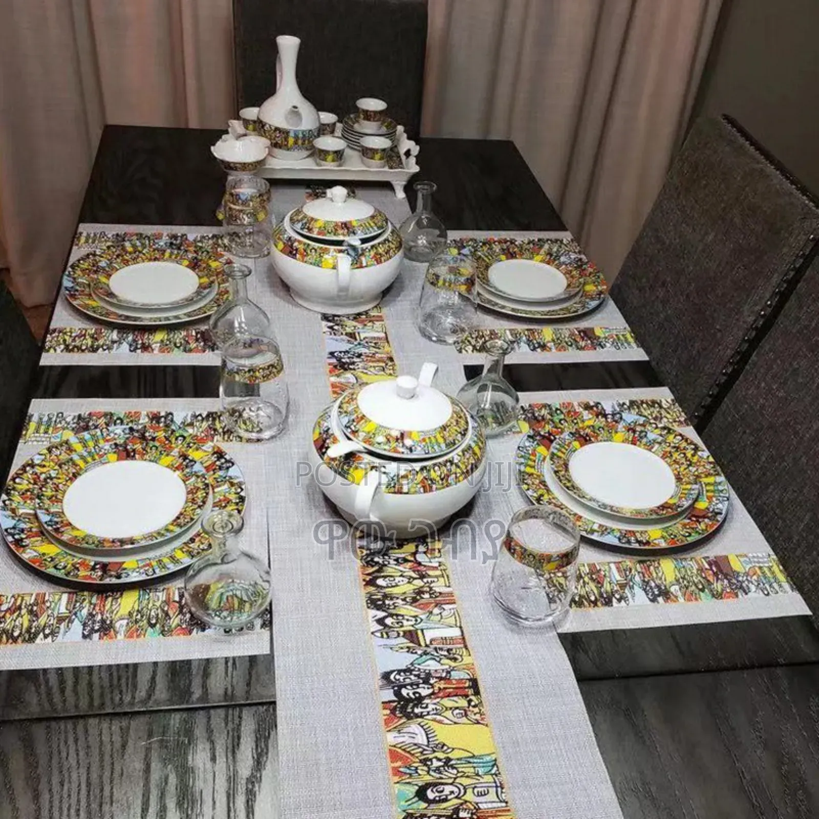 7pieces Tablemats With Table Runner