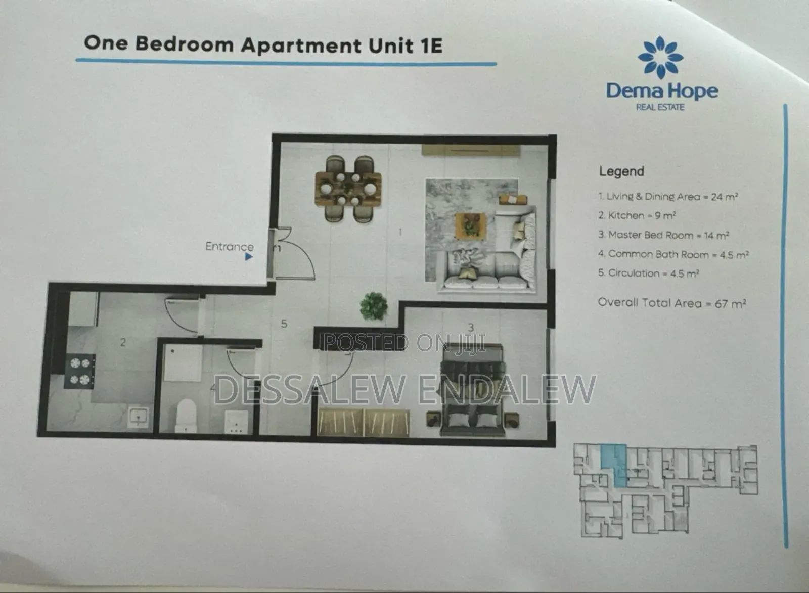 1bdrm Apartment in Dema Hope Real, Yeka for sale