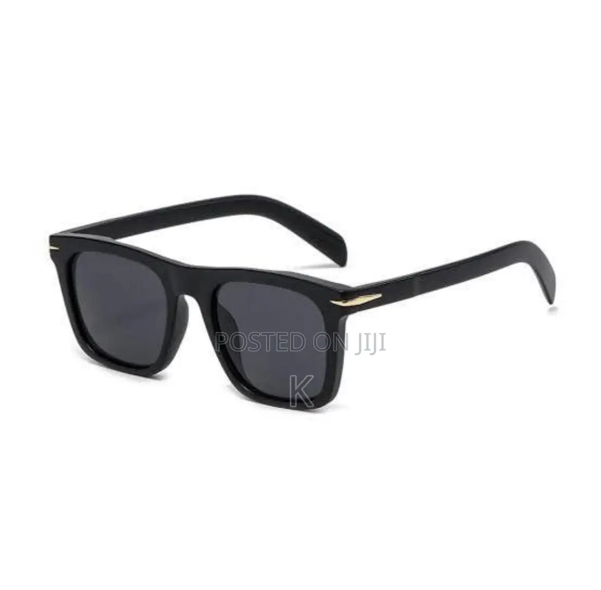 Retro Dark Black Plastic Frame Square Black Polarized Sun Glasse