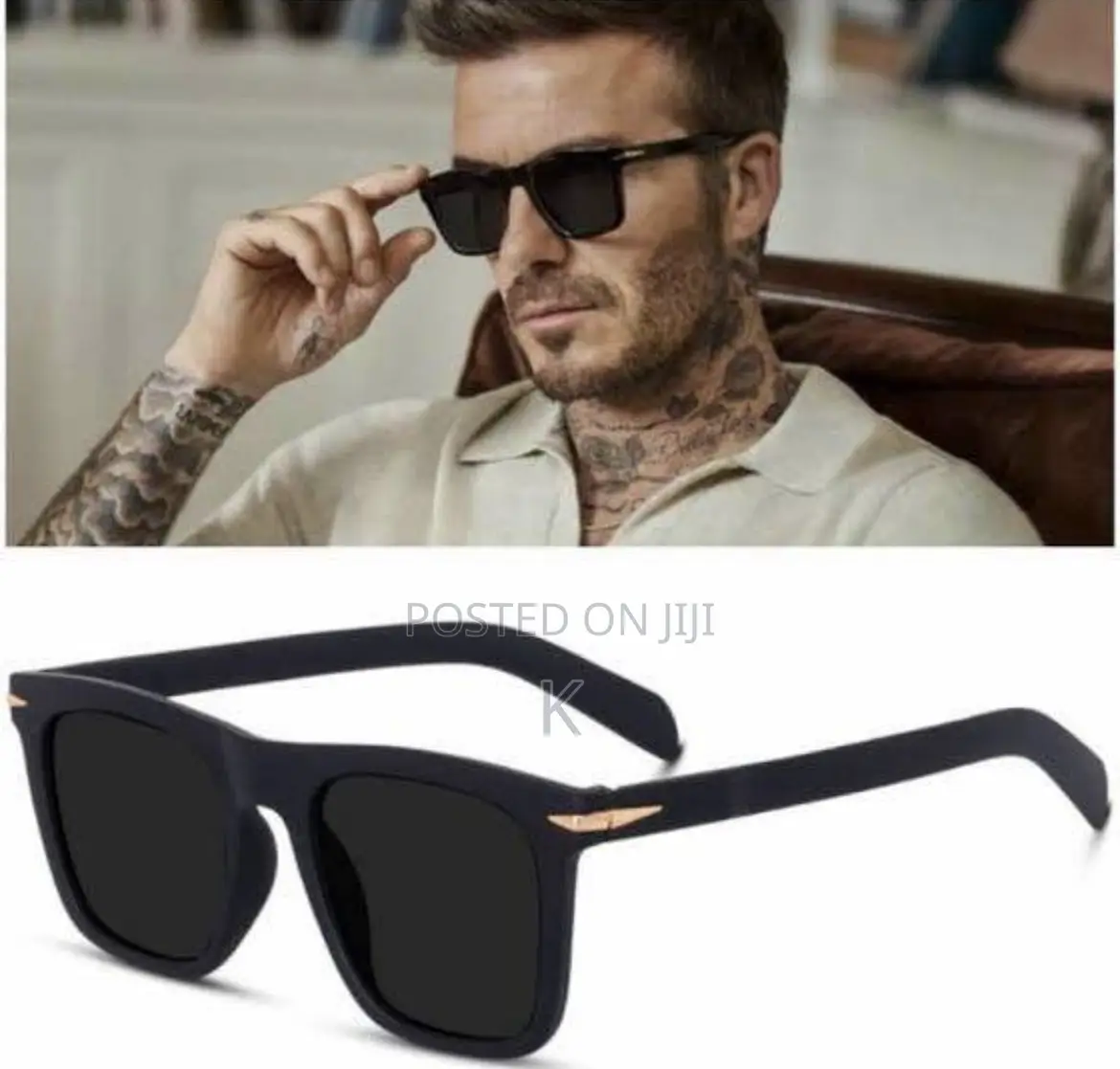 Retro Dark Black Plastic Frame Square Black Polarized Sun Glasse