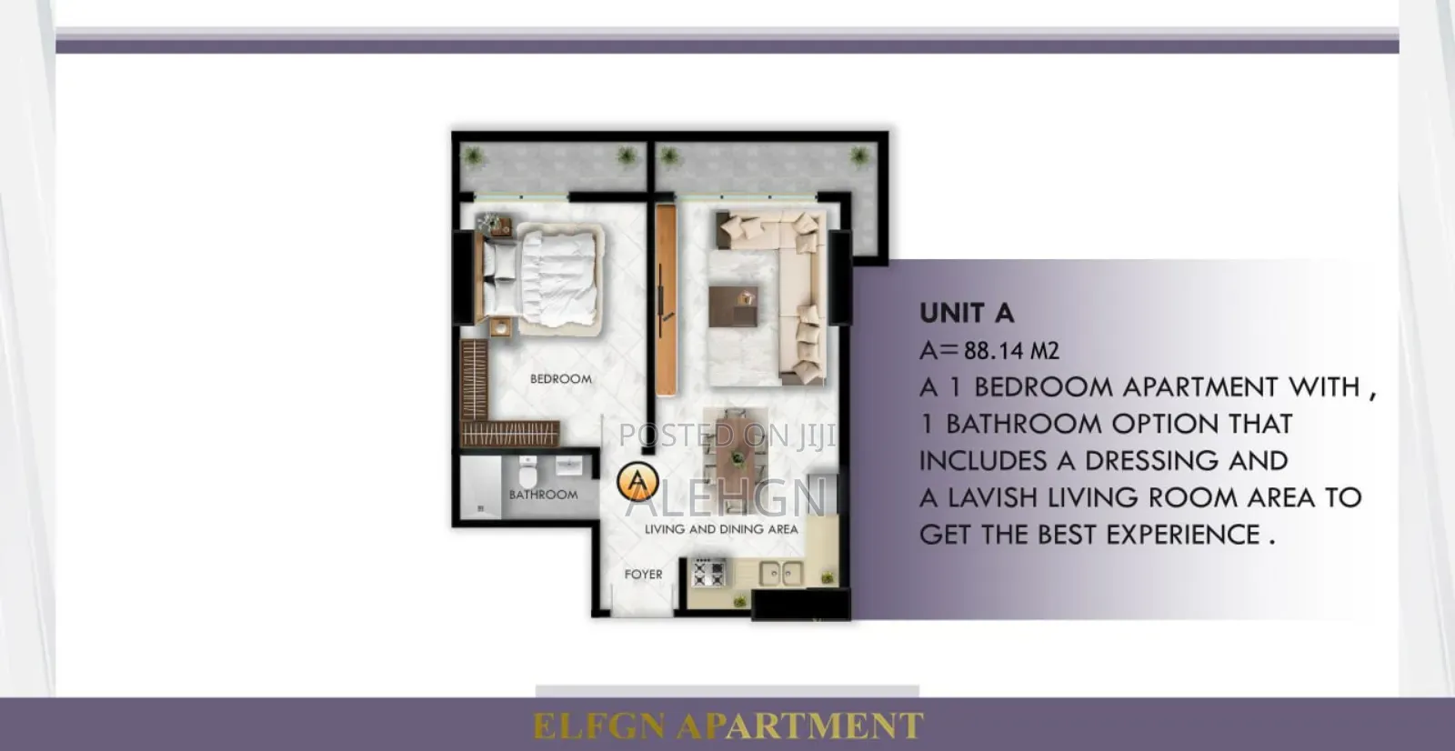 1bdrm Apartment in እልፍኝ አፓርትመንት, Kirkos for sale