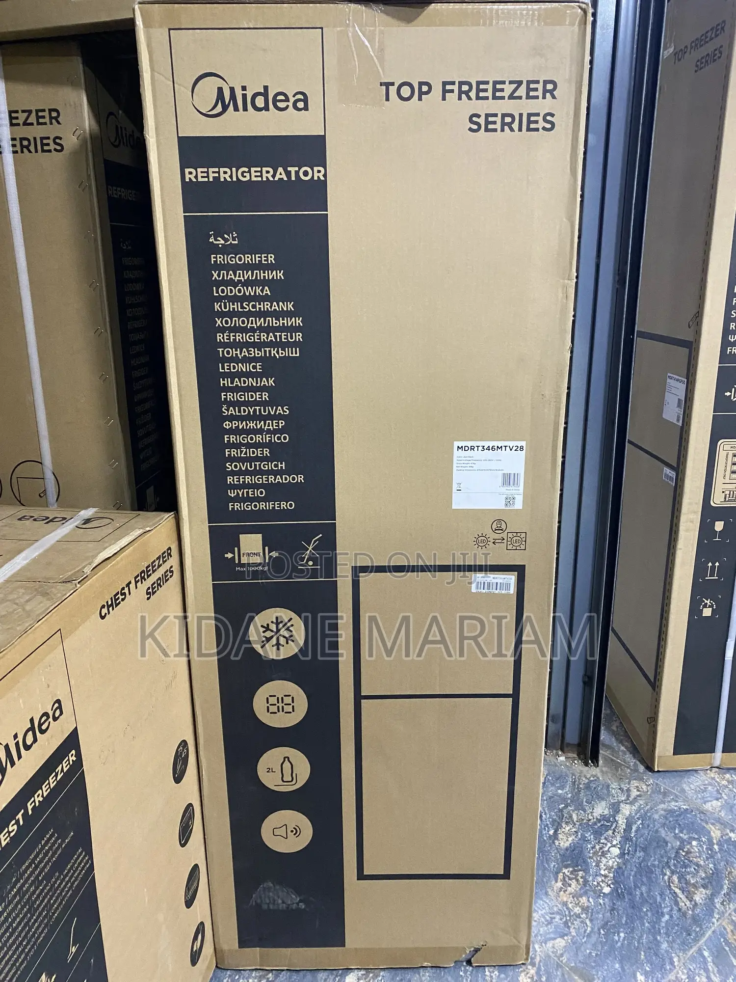 Midea Mdrt346mtv29 Refrigerator( Fan System)Top Freezer Series