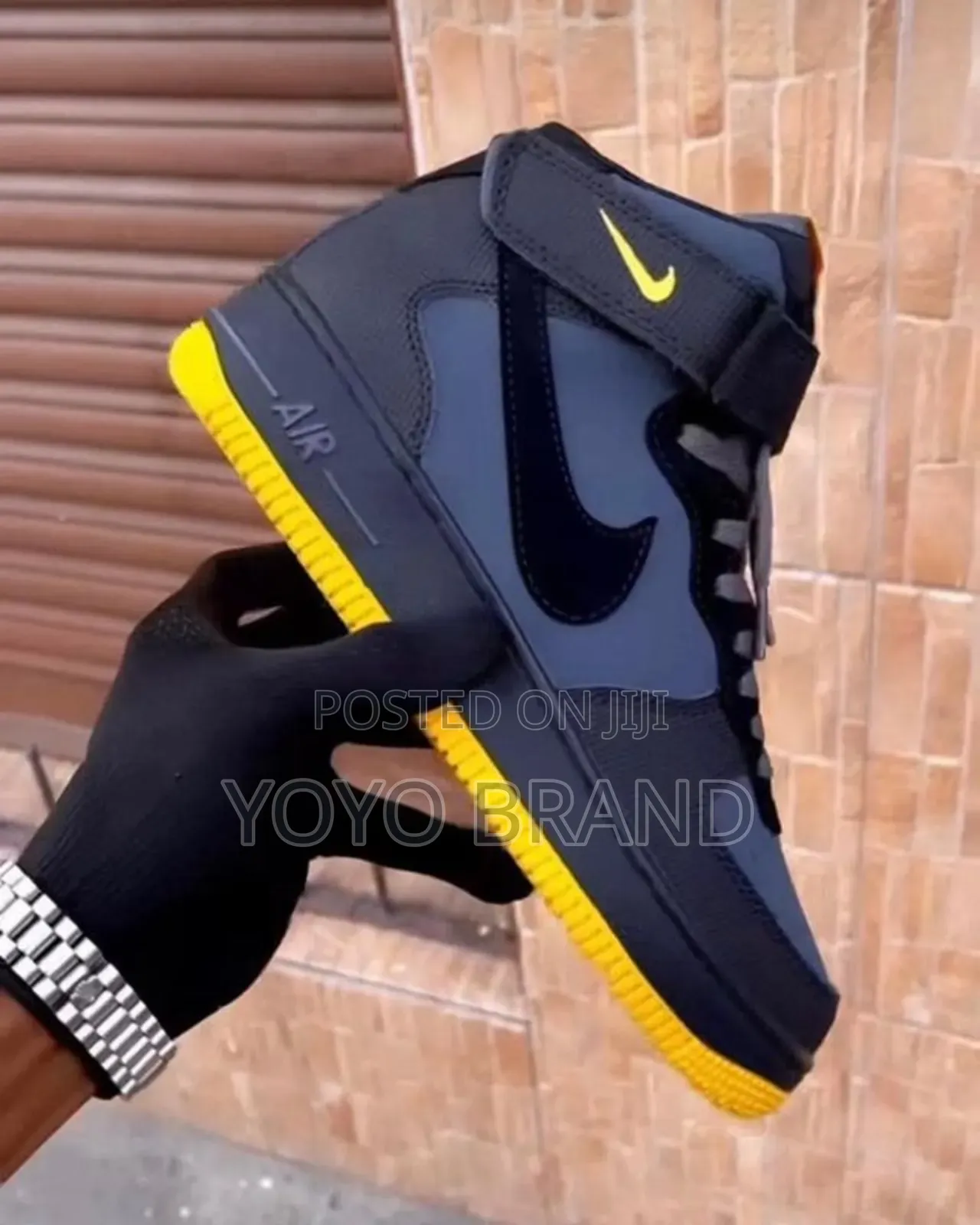 Nike Air Force 1 Mid Byellow Boots Fashion Shoes