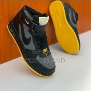 Nike Air Force 1 Mid Byellow Boots Fashion Shoes
