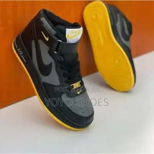 Nike Air Force 1 Mid Byellow Boots Fashion Shoes