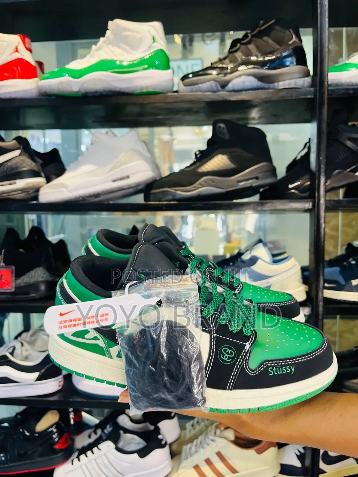 Air Jordan 1low Stussy Green Fashion Shoes