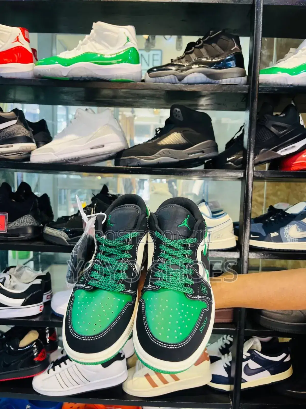 Air Jordan 1low Stussy Green Fashion Shoes