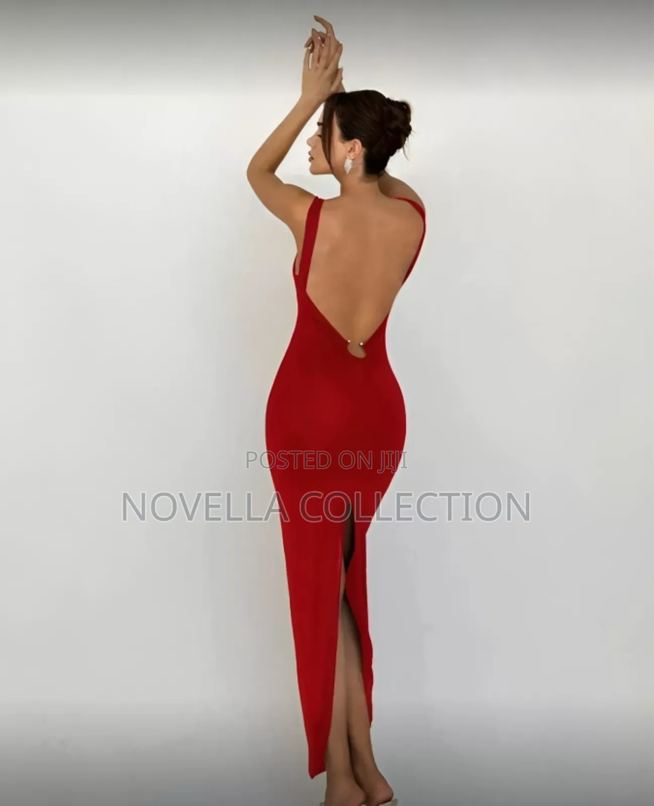 Summer Sexy Solid Color Backless Split Bodycon Dress