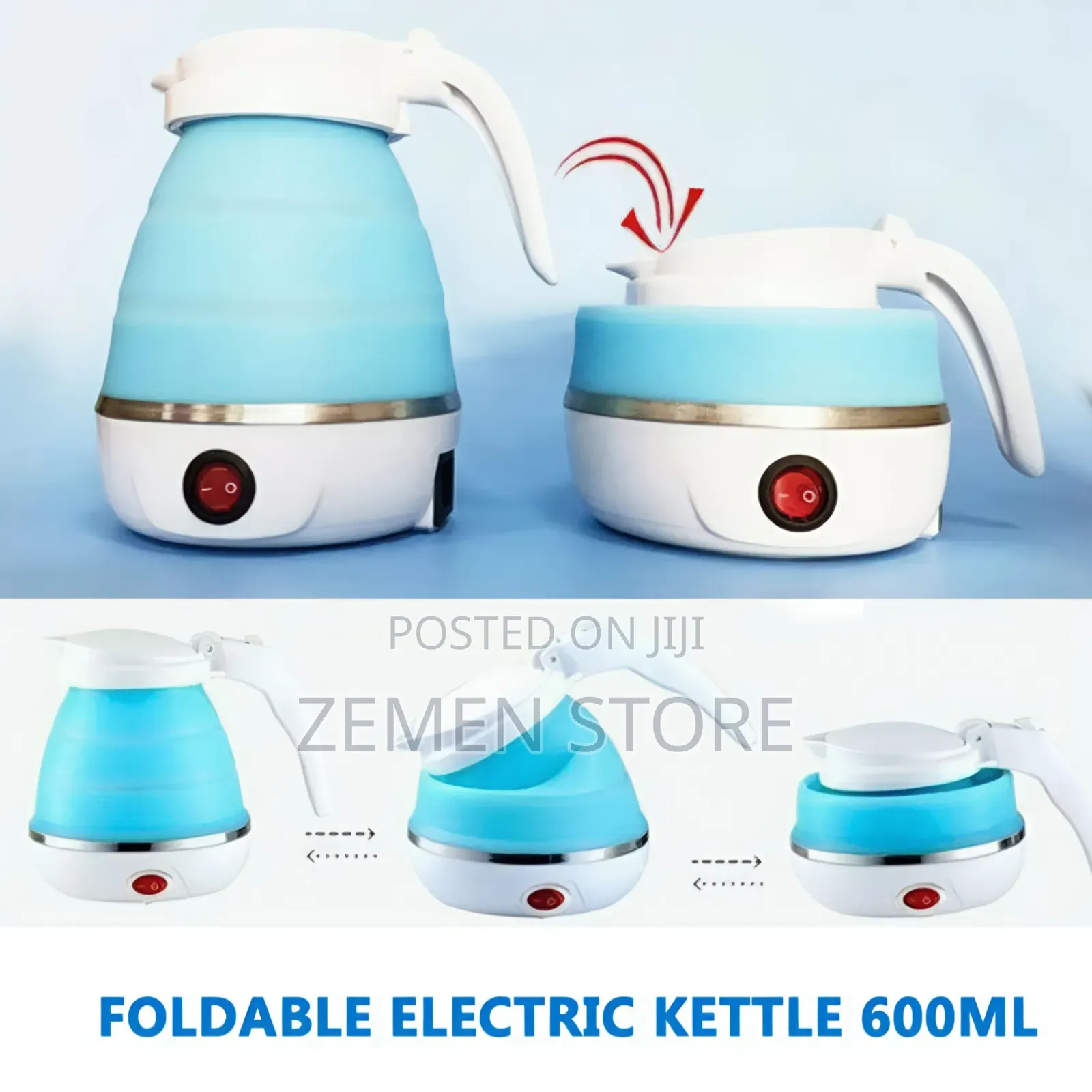 ዘመናዊ ተጣጣፊ የኤሌክትሪክ ቦይለር - 600ml Foldable Electric Travel Kettle