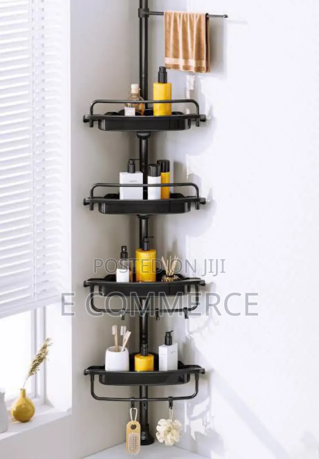 4-tier Corner Shower Caddy Tension Pole
