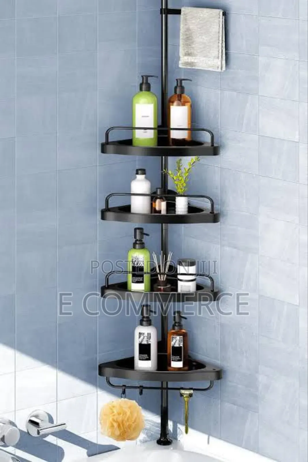 4-tier Corner Shower Caddy Tension Pole