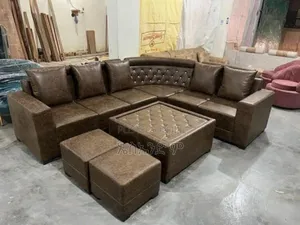 Relaxation Sofa Style With Table Fully Leather