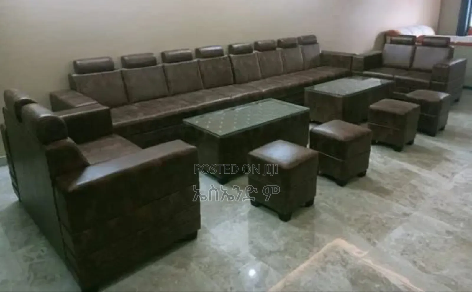 Glamour Couch Sofa Style With Table Fully Leather