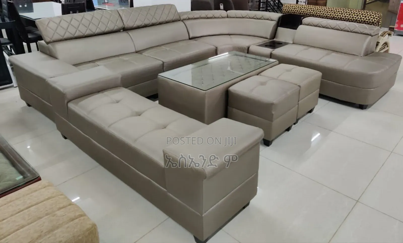 Silk Serenity Sofa With Table Fully Leather