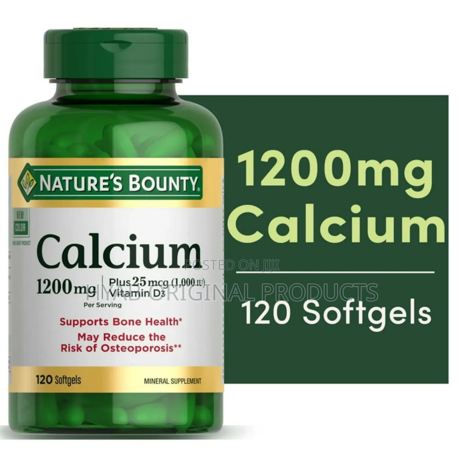 Calcium + Vitamin D3 1000 Iu, Bone Health Mineral Supplement, 1200 Mg