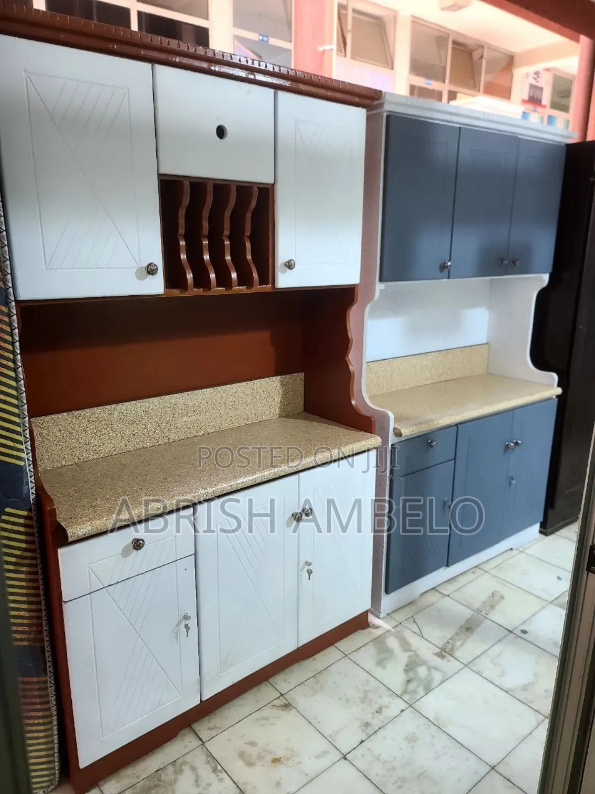 White and Gray Color Kitchen Cabinet New