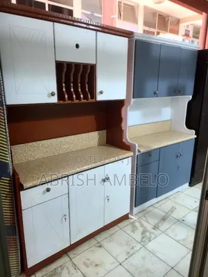 White and Gray Color Kitchen Cabinet New