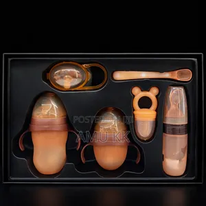 Pieces Bpa Free Silicone Baby Bottles Feeding Set (Algo)