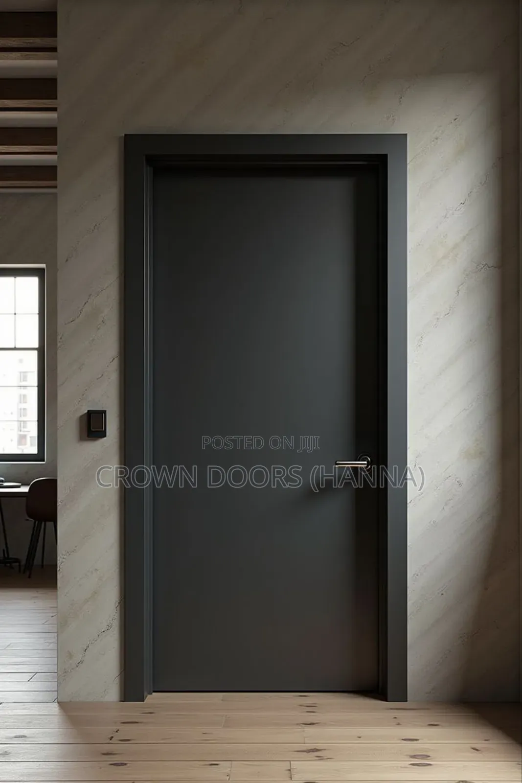 ክራውን በር/Crown Door Made of Natural Stone Wood Fiber.Indoor Main Gate