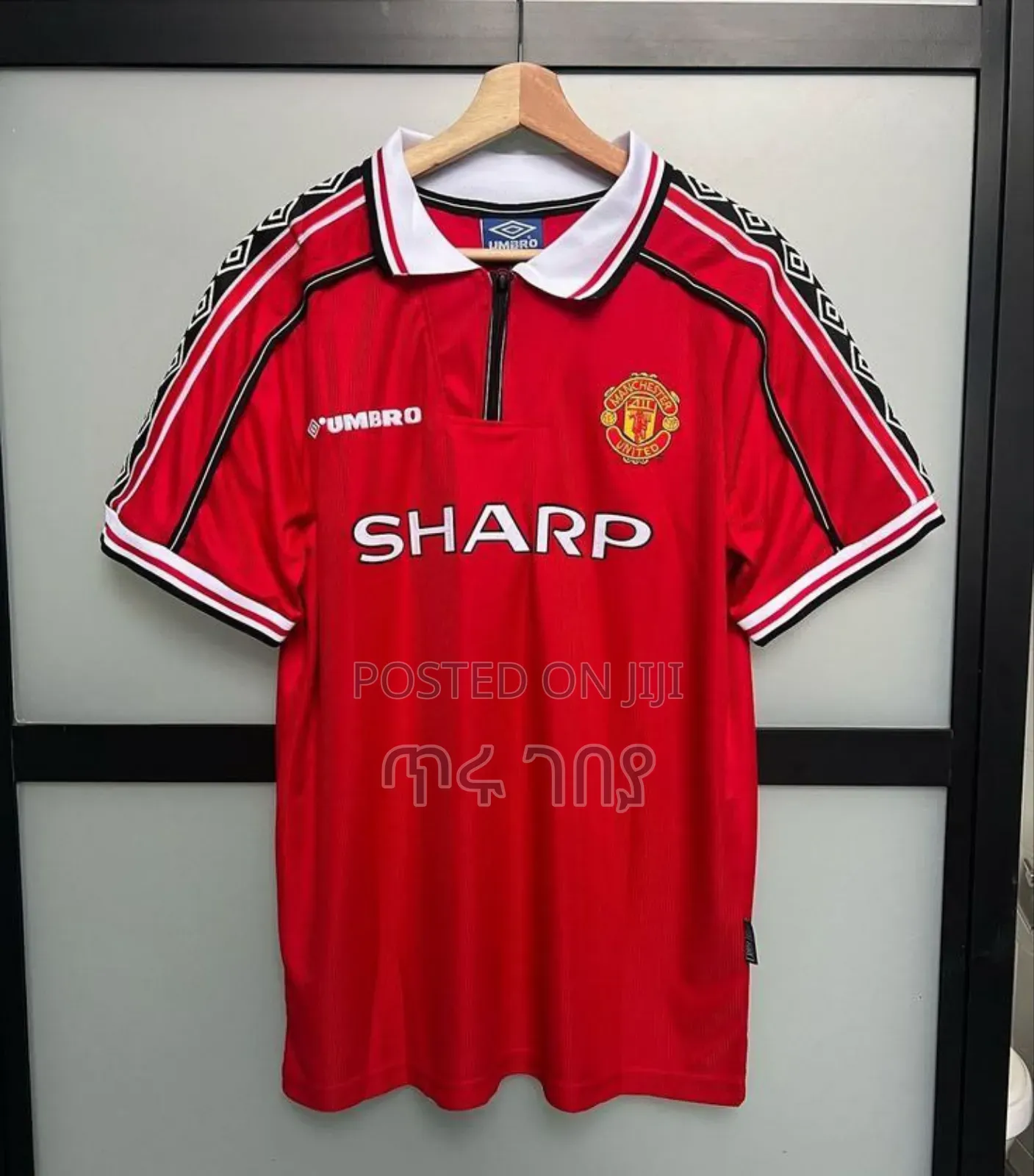 ኦሪጅናል_ማሊያ Original Umbro #Manchester United 1998/99 Home Kit Sharp
