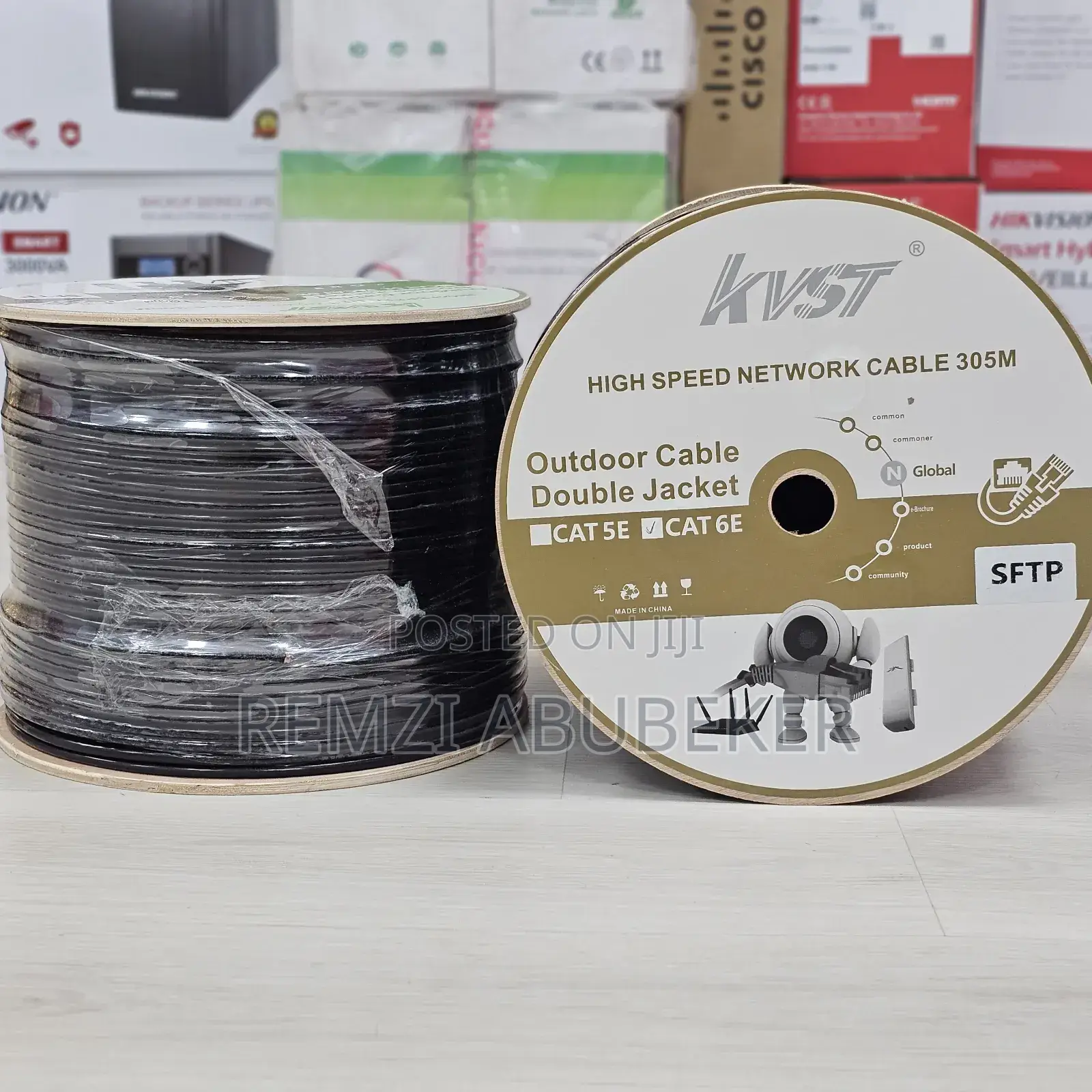 SFTP Cat 6e Outdoor Sheilded Double Jacket Cable 305m