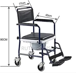 ኮሞድ ባለ ትንንሽ ጎማ ዊልቸር Wheelchaie Commode Foldable Bold Medical