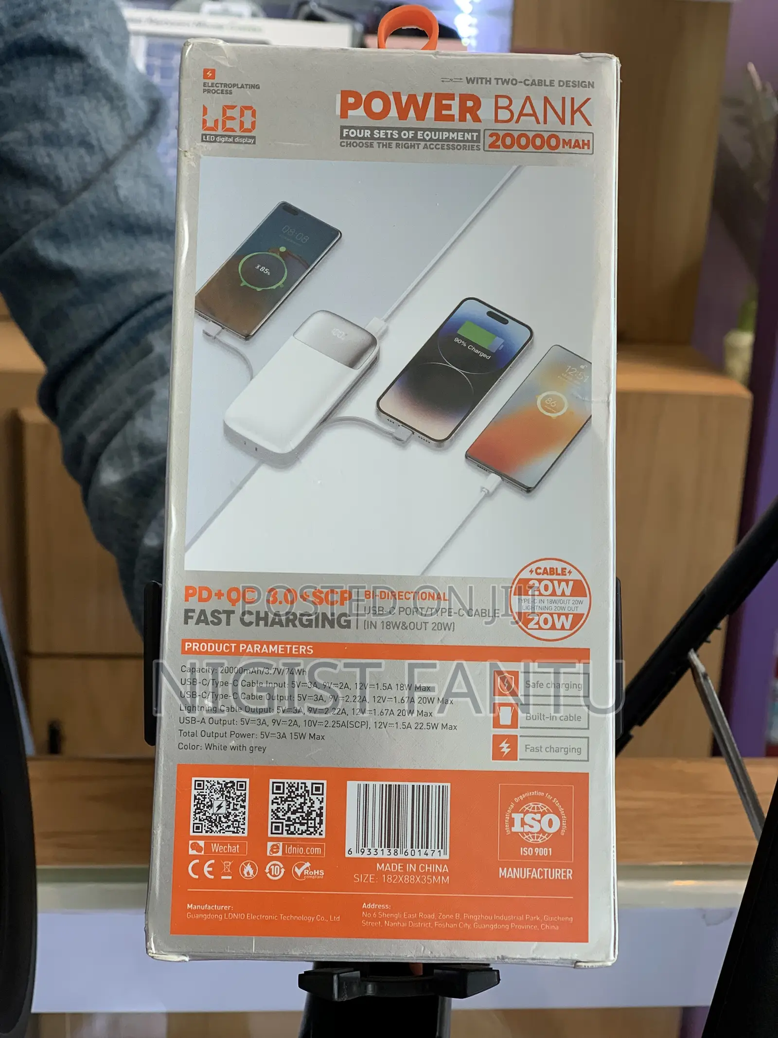 Led Lighting Power Bank 20000 Mah