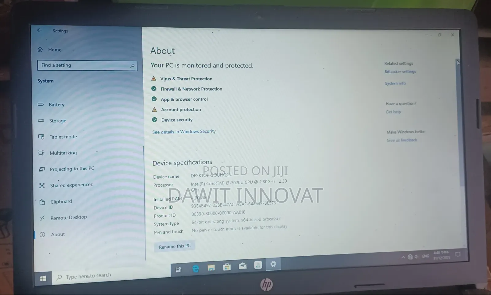 New Laptop HP Pavilion 15 4GB Intel Core I3 HDD 500GB