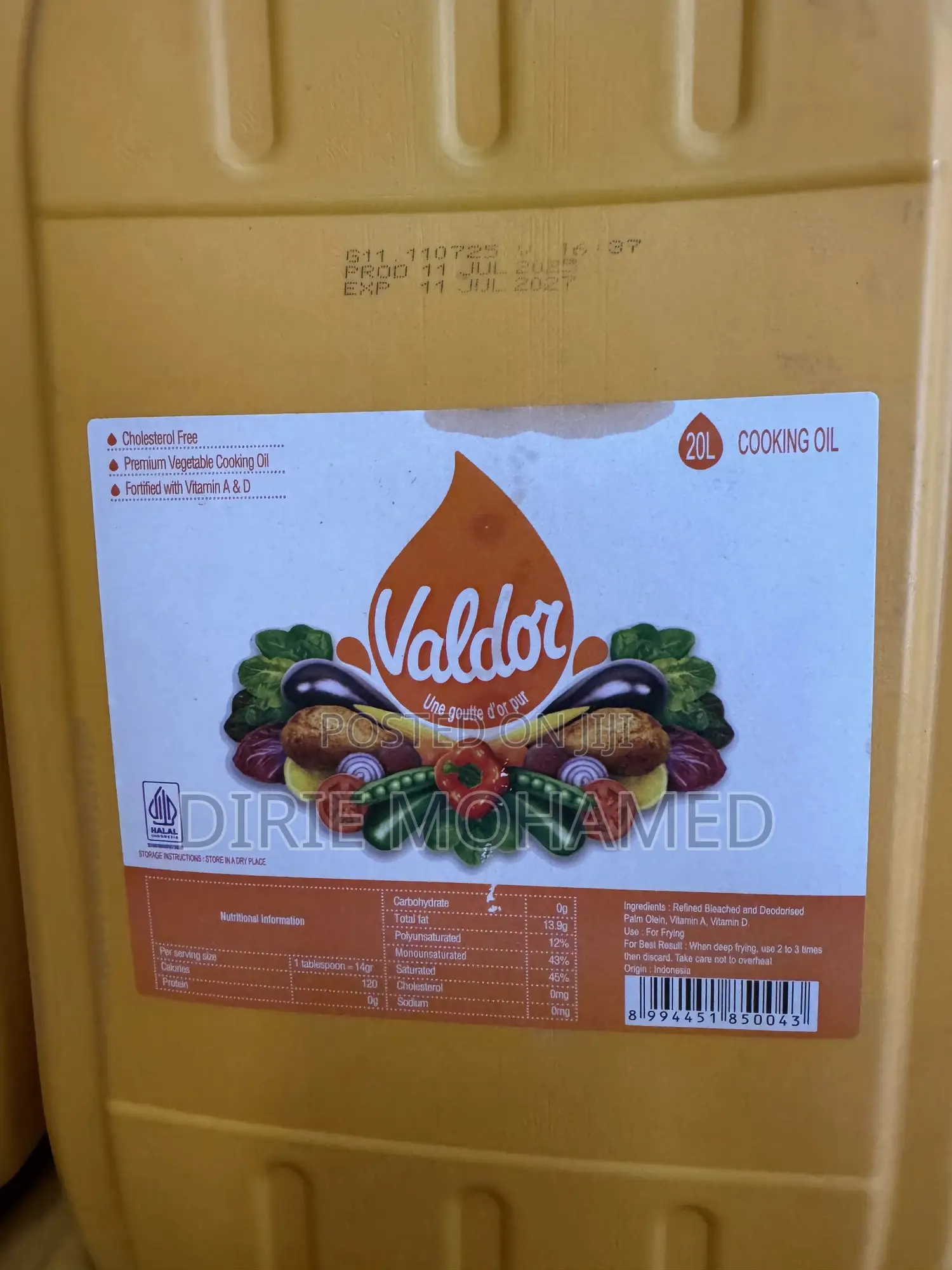 20l Palm Oil - Premium Cooking Oil
