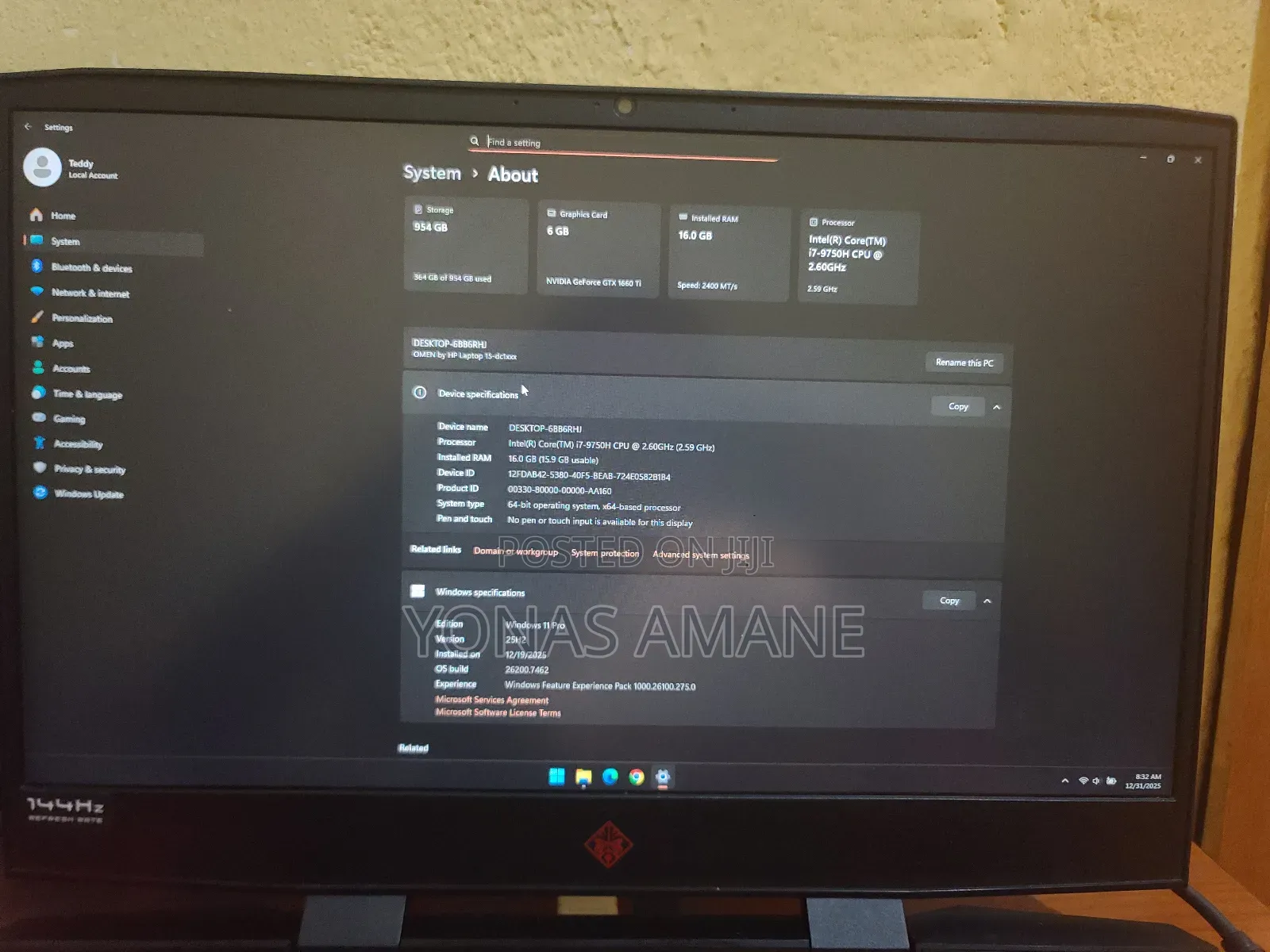 Laptop HP Omen 15 16GB Nvidia SSD 1T