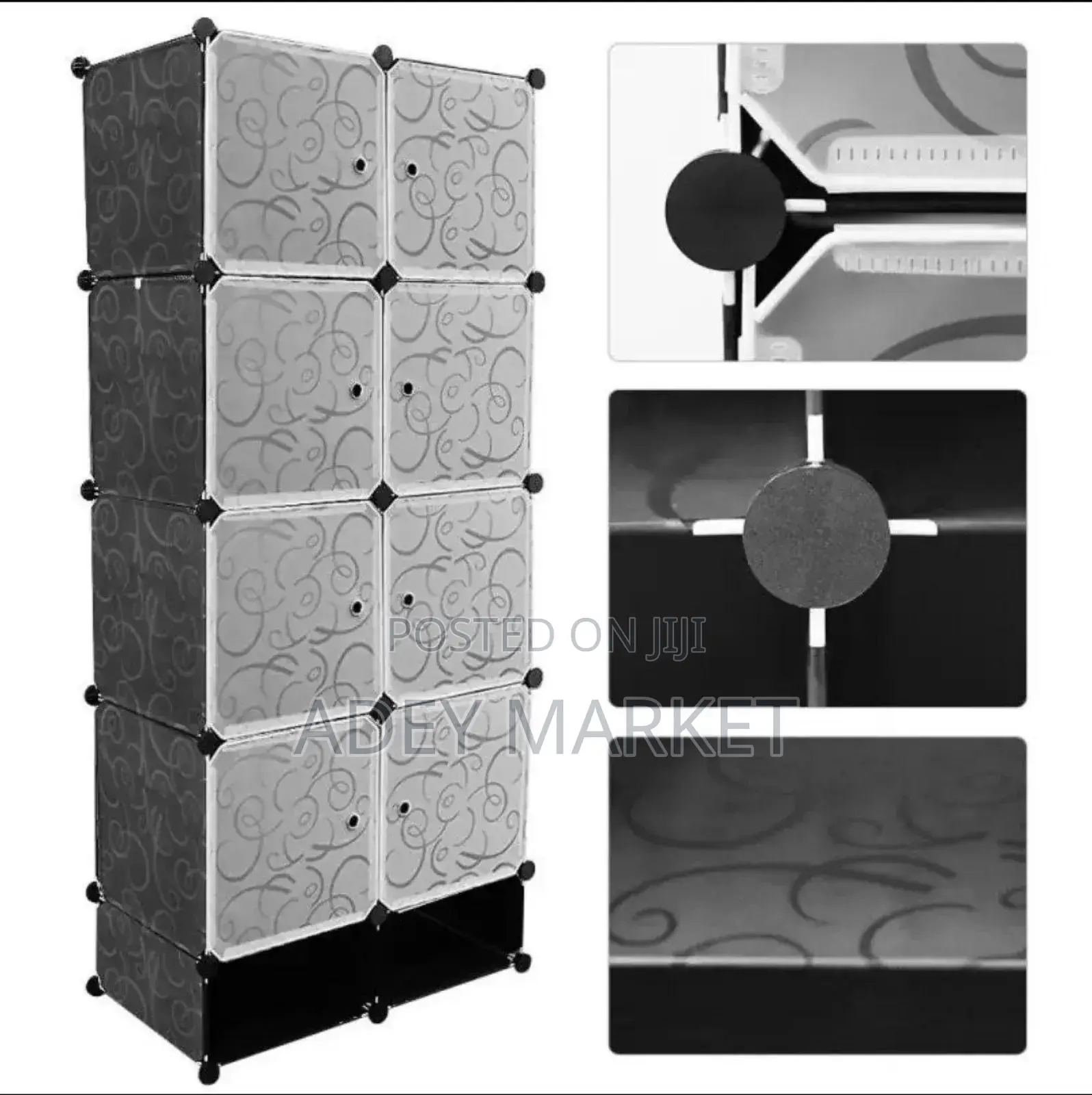 Plastic And Metal Cubic Cloth Cabinet