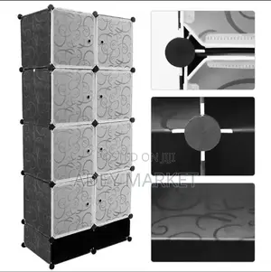 Plastic And Metal Cubic Cloth Cabinet