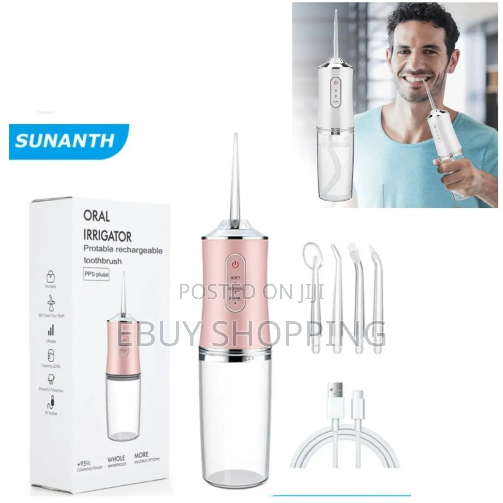 Travelsmart Cordless Water Flosser With 4 Tips