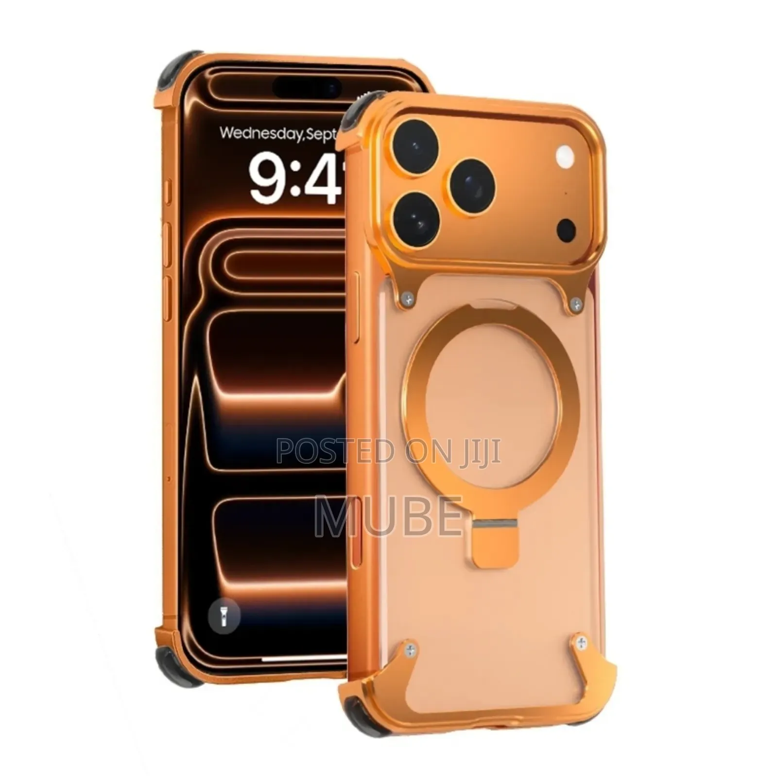 ​ iPhone 17 Pro Max - ማግኔቲክ አርመር ኬዝ (Invisible Stand Case)