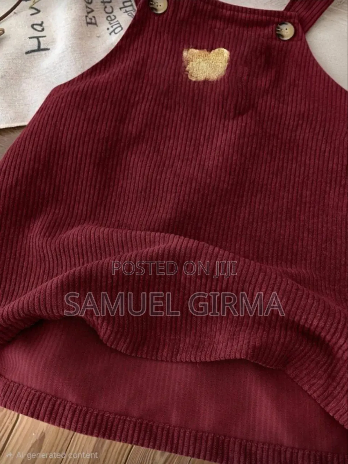 Mk- 0731 Toddler Girls Corduroy Overall Dress Size: 4-7 Year