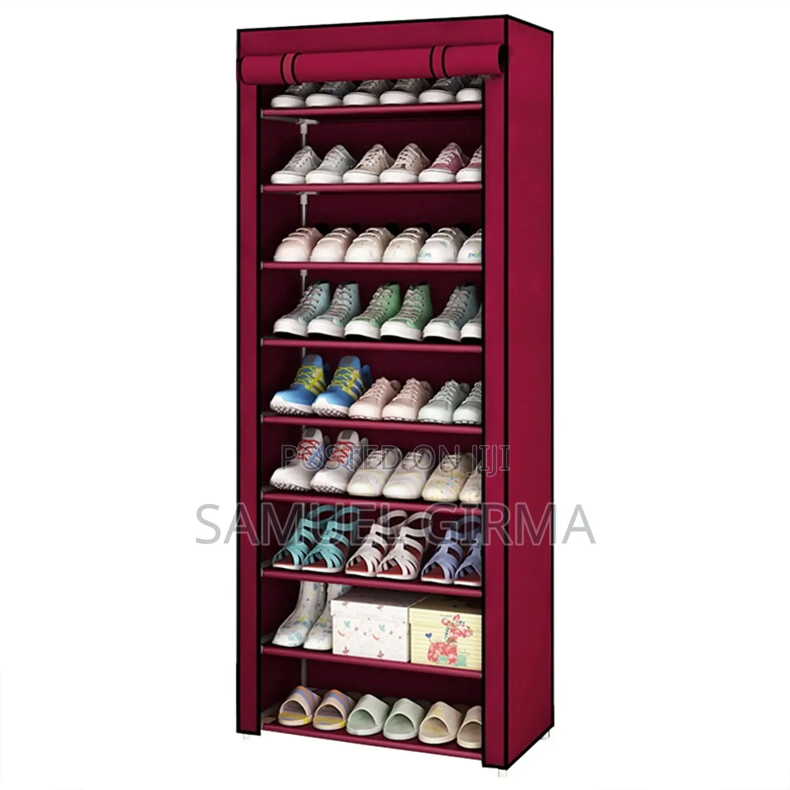 ባለ 9 መደርደሪያ 27 ጫማ የሚይዝ Dust Proof Shoe Rack