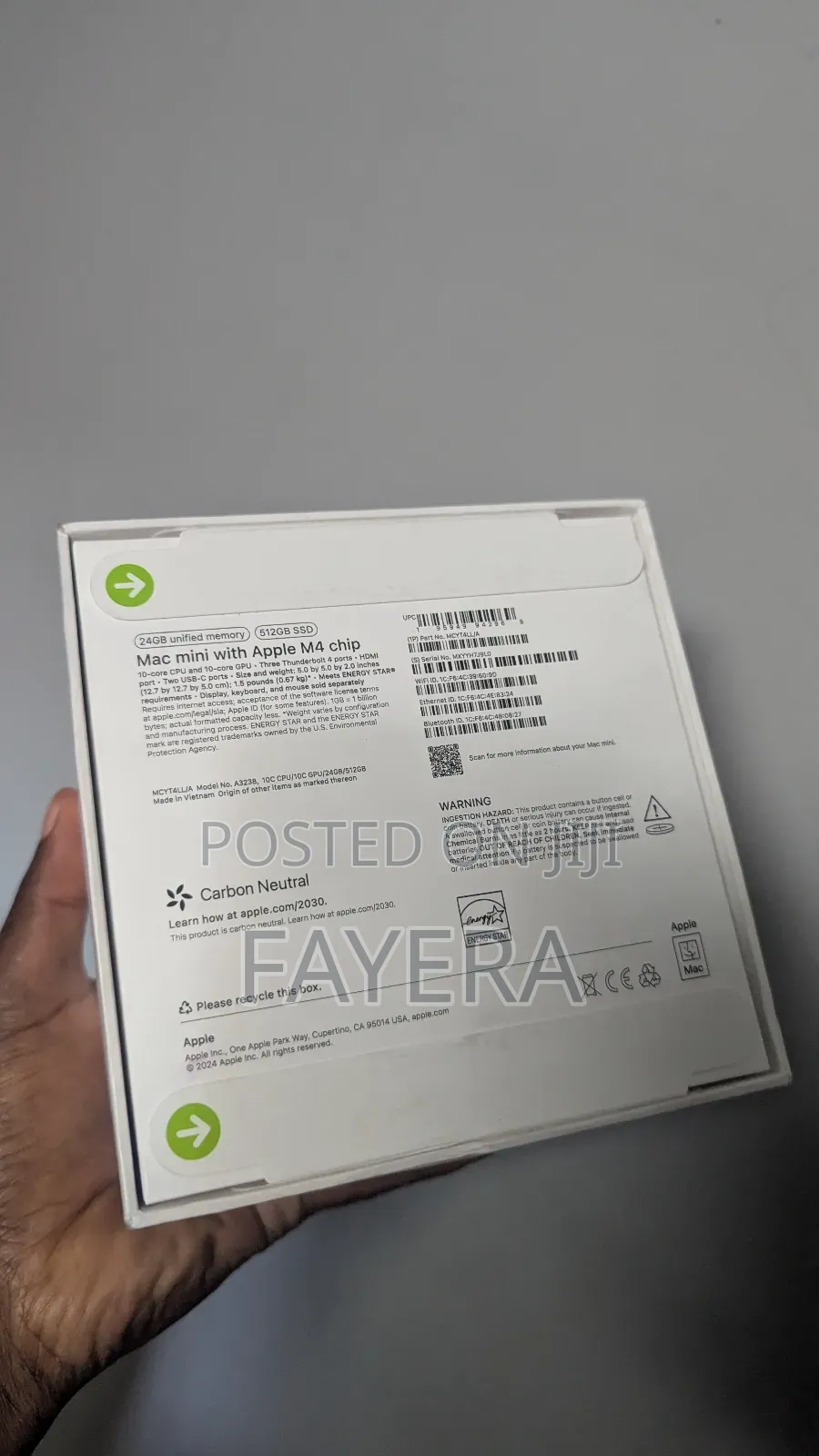 New Desktop Computer Apple Mac Mini M4 24GB Apple M4 SSD 512GB
