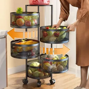 Moveable And Rotatable Kitchen Storage Rack