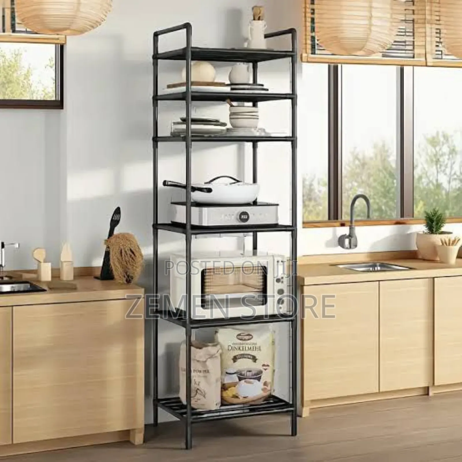 ዘመናዊ ባለ 6-ደረጃ የዕቃ መደርደሪያ - Heavy-Duty 6-Tier Metal Storage Rack