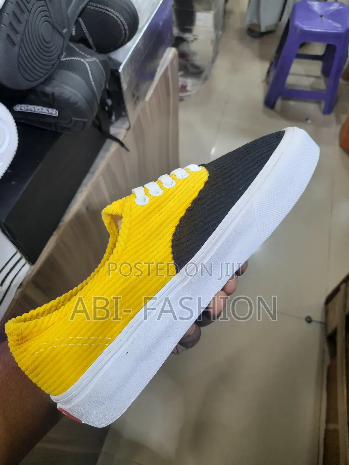 Vans Flat Mens Black Yellow