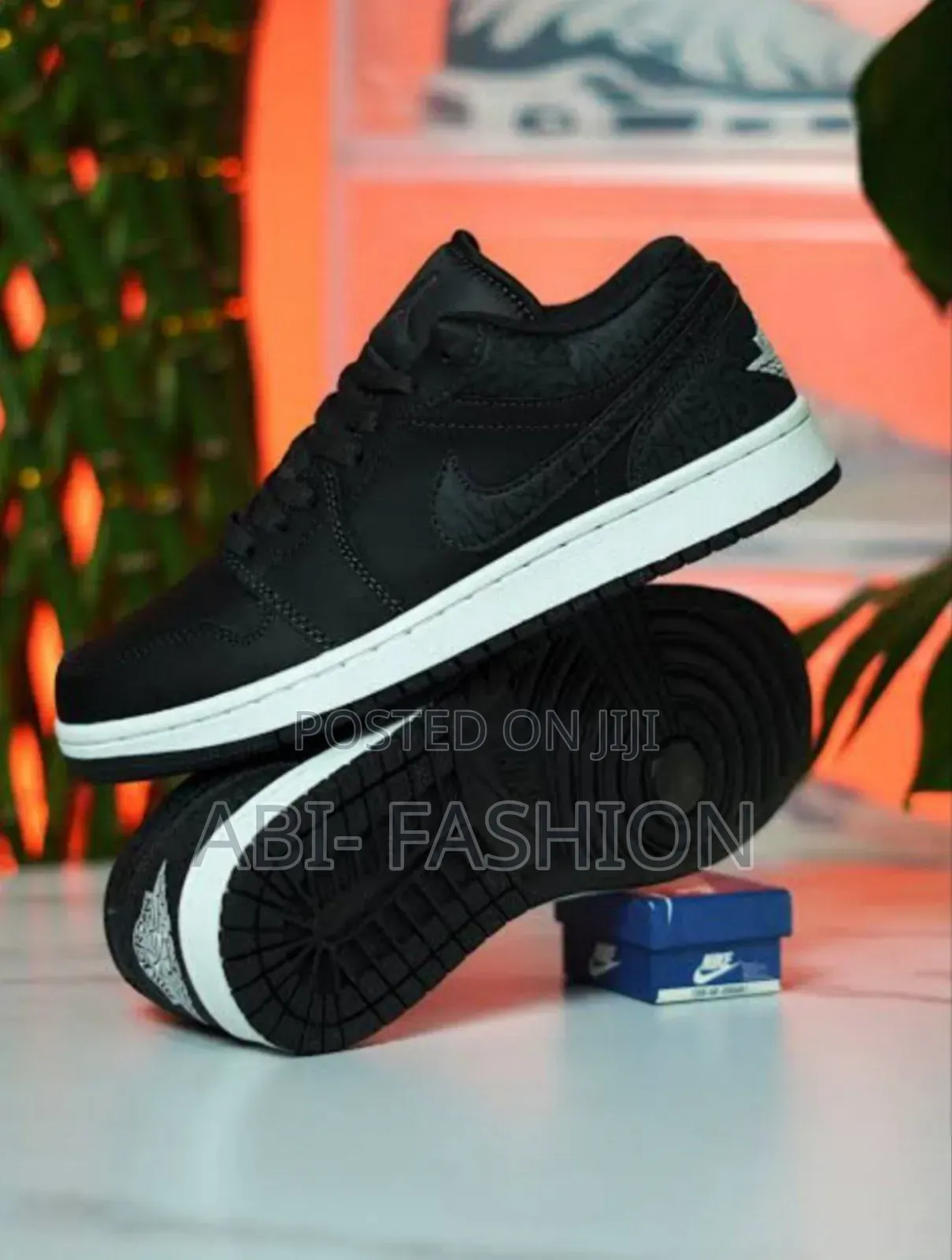 Nike Air Jordan 1 Low Black Elephant Shoes