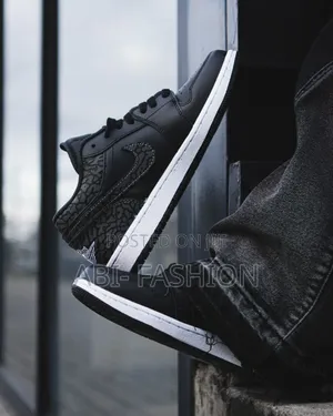 Nike Air Jordan 1 Low Black Elephant Shoes