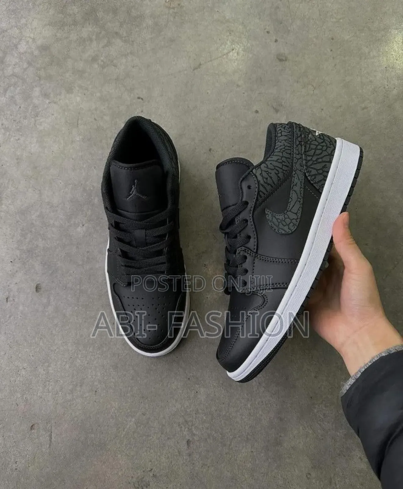 Nike Air Jordan 1 Low Black Elephant Shoes
