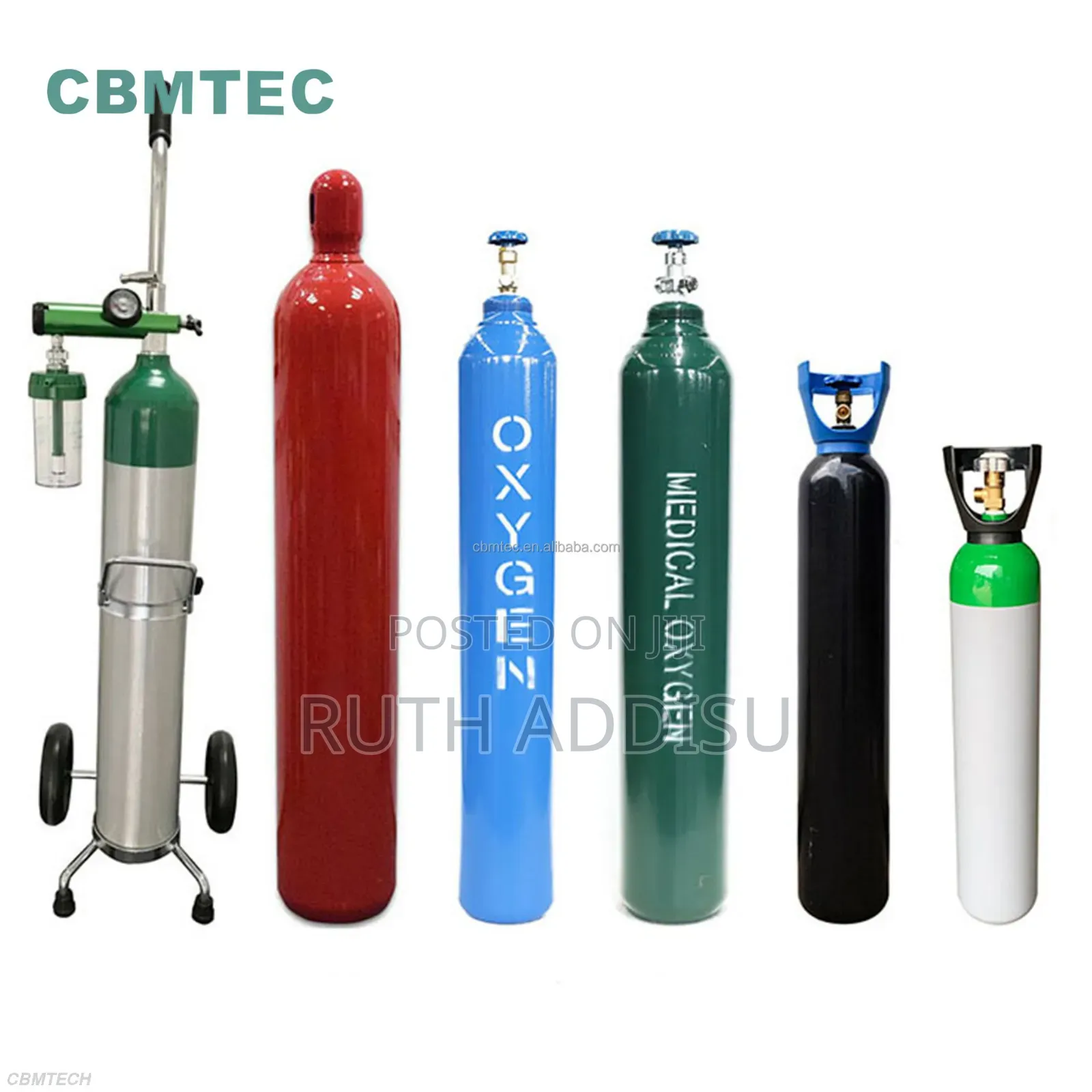 Oxygen Cilinder Tank Filled Brand New ኦክሲጅን የተሞላ Best Quality Oxygen