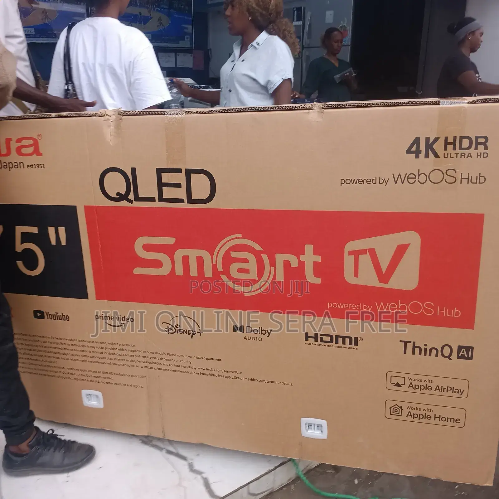 Aiwa Smart Qled Tv 75 Inch HDR Andraid Framless Tv 2025 Model